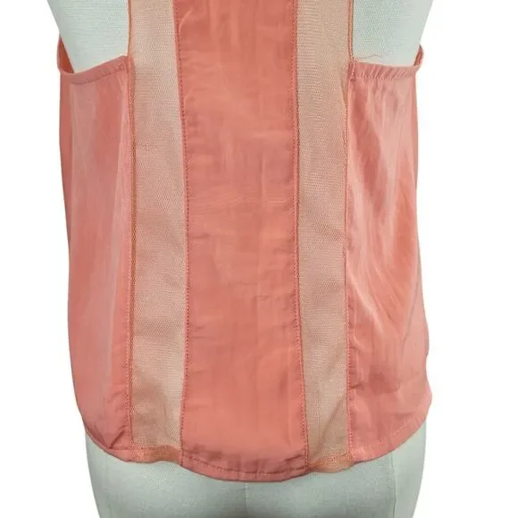 Intimately Free People X-Small Coral Pink Camisole Mesh Panel Racerback - Picture 7 of 12